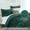 Liians Velvet Bedspread Quilt Bedding Sets,Luxury Elegant Ultra Soft Velvet Comforters Coverlet Blankets,Weave Stitching Pattern Cotton Quilted Bedspread for All Seasons,Turquoise,King Size view 3