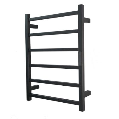 NXZQPYBJ Heated Towel Rack, Electric Towel Warmer 6 Bars Heated Towel Rack for Bathroom Wall Mounted Square Drying Rack 304 Stainless Steel Heated Towel Rail Radiator,Electric Towel Warmer (Plug in)