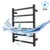 NXZQPYBJ Heated Towel Rack, Electric Towel Warmer 6 Bars Heated Towel Rack for Bathroom Wall Mounted Square Drying Rack 304 Stainless Steel Heated Towel Rail Radiator,Electric Towel Warmer (Plug in) view 3