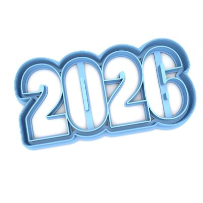 2026 Fun Cookie Cutter - Dishwasher Safe - Sweet Prints Inc (3.5" wide)