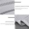 Boho Quilt Set Full Size Gray Bohemian Quilt Bedding Set Striped Lightweight Summer Bedspread Coverlet Bedding Set 78"x90" (3 Pieces) view 4