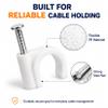 MAQIHAN Cable Clips - 100PCS, 8mm 10mm Wire Staples with Steel Nails, White view 4