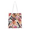 WSOIHFEC Canvas Tote Bag for Women Shoulder Bag Reusable Grocery Bags Cosmetic And Makeup Theme Pattern Shopping Bags Large Cloth Bags view 1