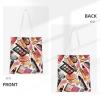 WSOIHFEC Canvas Tote Bag for Women Shoulder Bag Reusable Grocery Bags Cosmetic And Makeup Theme Pattern Shopping Bags Large Cloth Bags view 3