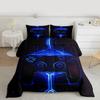 Feelyou Kids Gaming Bedding Set Full Size Gamer Comforter Set for Boys Girls Kids Teens Soft Microfiber Modern Buttons 3D Video Game Bedding Reversible Blue Controller Pattern Design Quilt Set view 2