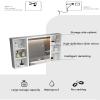 ZXCVBNAS Bathroom Mirror with StorageSpace Aluminum Bathroom Mirror Medicine CabinetRecess or Surface Mount InstallationSpace Saving Wall Cabinetfor Toilet, BathroomA,B(White B,W100cm/39in) view 3
