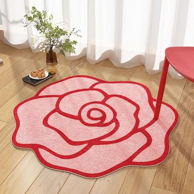 CDHZYQ Pink Rose Bathroom Rugs Irregular Shape Bath Mat Creative Bath Mats for Bathroom Soft Shower Rug Entrance Indoor Outdoor Rug (31.5inch)