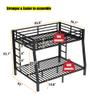 AOOMEEC Higher Quality & Stronger Heavy Duty Black Metal Bunkbed Full XL Over Queen Bunk Bed, Industrial Style Thicken More Stable Safer Steel Bunk Queen Bed (Easier to Assemble) (Full XL Over Queen) view 2