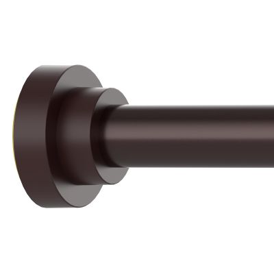 Thestoa Brown Shower Curtain Rod Adjustable 43-78 inch, 1"Diameter Spring Tension Curtain Rod No Drill, Anti-Rust Non-Slip Shower Rod for Bathroom Tension Rod