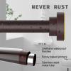 Thestoa Brown Shower Curtain Rod Adjustable 43-78 inch, 1"Diameter Spring Tension Curtain Rod No Drill, Anti-Rust Non-Slip Shower Rod for Bathroom Tension Rod view 4