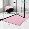 Mecko Bath Mat Rug, Ultra Thin Bathroom Rug -Rubber Non-Slip Quick Dry Absorbent Bath Mat Fit Under Door, Faux Suede Surface Bathroom Floor Mats for Bath, Shower, or Sink (Pink,20"x32") view 2
