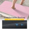 Mecko Bath Mat Rug, Ultra Thin Bathroom Rug -Rubber Non-Slip Quick Dry Absorbent Bath Mat Fit Under Door, Faux Suede Surface Bathroom Floor Mats for Bath, Shower, or Sink (Pink,20"x32") view 4