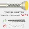 Thestoa Brushed Nickel Shower Curtain Rod Adjustable 43-78 inch, 1"Diameter Spring Tension Curtain Rod No Drill, Anti-Rust Non-Slip Shower Rod for Bathroom Tension Rod view 2