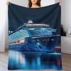 Cruise Ship Soft Faux Fur Throw Blanket - Ocean Wave Flannel Lap Blanket for Couch Sofa Or Bed, Nautical Fuzzy Fluffy Plush Blanket, Super Cozy and Comfy for All Seasons 60"x80" view 4