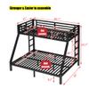 AOOMEEC Higher Quality & Stronger Heavy Duty Black Bunk Bed Twin XL Over Queen Bunkbed, Industrial Style Thickened More Stable Safer Metal Bunk Queen Bed (Easier to Assemble) (Twin XL Over Queen) view 2