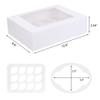 GRANDAN 6PCS Pre-folded White Cupcake Container, Ultra Strong 12 Count with Window Boxes Holding 72 Pastry Box for Birthday Holiday Party Bakery Supplies, Cupcake boxes Set in Seconds (White-6 Pack) view 2