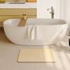 Mecko Bath Mat, Ultra Absorbent Quick Dry Bathroom Floor Mats-Rubber Non-Slip Thin Bathroom Rug Fit Under Door, Faux Suede Surface Shower Rug for Bathtub, Sink, Shower Room(Beige,16"x24") view 1