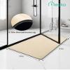 Mecko Bath Mat, Ultra Absorbent Quick Dry Bathroom Floor Mats-Rubber Non-Slip Thin Bathroom Rug Fit Under Door, Faux Suede Surface Shower Rug for Bathtub, Sink, Shower Room(Beige,16"x24") view 2
