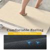 Mecko Bath Mat, Ultra Absorbent Quick Dry Bathroom Floor Mats-Rubber Non-Slip Thin Bathroom Rug Fit Under Door, Faux Suede Surface Shower Rug for Bathtub, Sink, Shower Room(Beige,16"x24") view 4