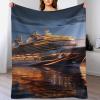 Cruise Ship Soft Faux Fur Throw Blanket - Fantasy Ocean Scenery Flannel Lap Blanket for Couch Sofa Or Bed, Passenger Ship Fuzzy Fluffy Plush Blanket, Super Cozy and Comfy for All Seasons 60"x80" view 4