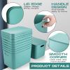 Hoolerry 8 Pieces Colorful Storage Bins with Lid, Plastic Storage Basket Organizing Container Stackable Box with Handle for Shelves Desktop Playroom Office(14.2 x 10.2 x 9.5 Inch,Green) view 3