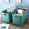 Hoolerry 8 Pieces Colorful Storage Bins with Lid, Plastic Storage Basket Organizing Container Stackable Box with Handle for Shelves Desktop Playroom Office(14.2 x 10.2 x 9.5 Inch,Green) view 4