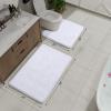 AROGAN Bathroom Rug Sets 2 Piece, 20"x20" U-Shaped Toilet Mat and 21"34" Bath Mats Floor Set, Machine Washable Bath Rug, Absorbent and Dry Quickly, Soft Non Slip Bathroom Rug Set, White view 3