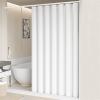 Heavyoff Shower Curtain, Modern Linen Fabric Shower Curtains for Elegant Neutral Bathroom Decor, Luxury Hotel Cloth Shower Curtain White, W 47" x L 79" view 1