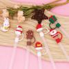 Dempiire Christmas Silicone Straw Covers Christmas Elk Snowman Cup Straw Cover Cap Christmas Straw Stoppers Silicone Drinking Straw Tip Covers Reusable Straws Lid (A) view 4