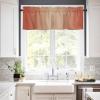 Anzona Curtain Valance 42" x 12", Red Orange Ombre Window Valances Rod Pocket Curtains Drapes, Rustic Fall Orange Gradient Short Topper Curtain for Kitchen Cafe Living Room, 1 Panel view 2