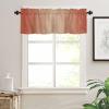 Anzona Curtain Valance 42" x 12", Red Orange Ombre Window Valances Rod Pocket Curtains Drapes, Rustic Fall Orange Gradient Short Topper Curtain for Kitchen Cafe Living Room, 1 Panel view 3