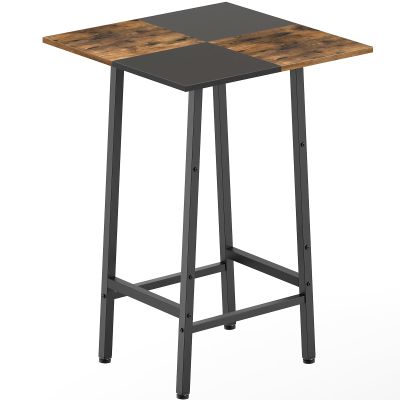 YATINEY Bar Table, Kitchen Dining Table, Bar Counter Height Table, Pub Color Matching Breakfast Table, for Dining Room, Tavern, Coffee Corner, Party, Rustic Brown and Black BT02BR