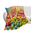 Throw Blanket Soft Cozy Bed Blanket Rainbow Candy Flannel Blanket 50x60 Inches Breathable Blanket for Couch Lightweight Blankets Anti-Static Throw Blanket for Sofa Camping view 1