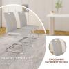 Widagirel Modern Faux Leather Dining Chairs Set of 6, Silver Leg & Grey view 3
