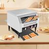 450 Slices/Hour Commercial Conveyor Toaster,2600W Stainless Steel Heavy Duty Industrial Toasters w/Three-ring Heating Tubes,Countertop Electric Restaurant Equipment for Bun Bagel Bread Baked Food view 3