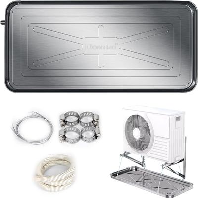 YONGYILI Air Conditioner Drain Pan Kit, Stainless Steel Condensate Drain Pad Air Conditioner Water Drip Tray, Portable Air Conditioner Drain Pan for Collecting and Releasing Water(3p)