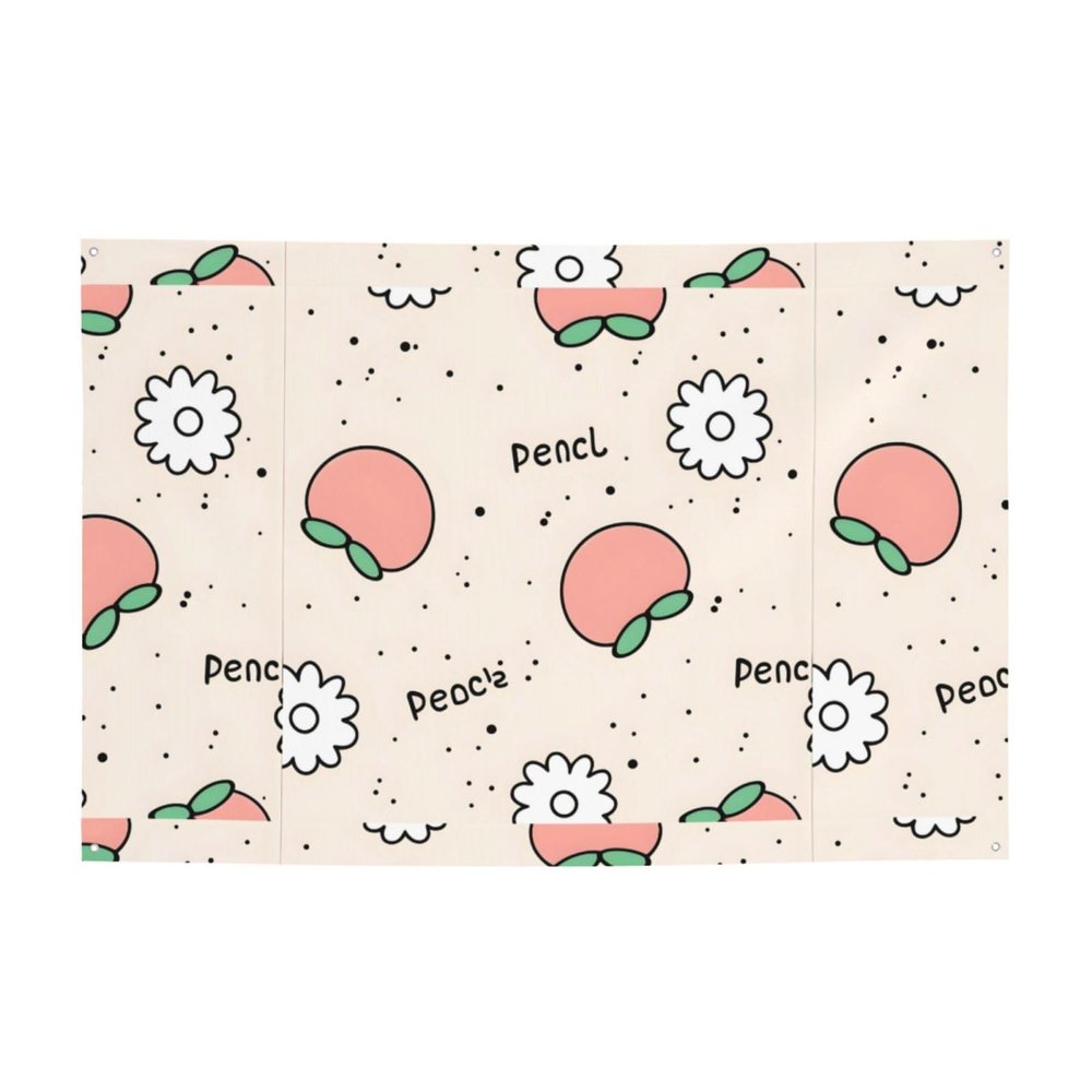 Peachy Cutie All Season Holiday Banner Hanging Flag 47x71in For Wedding Party Christmas Decoration