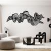 Abstract Metal Wall Art, Abstract Line Wall Art, Mid Century Modern Wall Decor, Contemporary Artwork, Modern Luxury Metal Wall Sculpture, Living Room Wall Decor (White, 12""X30""|30x76cm) view 3
