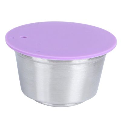 Stainless Steel Reusable Refillable Coffee Capsule Cup Fit for Coffee Maker (Purple)