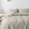 WDCOZY Light Beige Twin Size Quit Bedding Set with 1 Pillow Sham, Lightweight Soft Bedspread Coverlet, Thin Comforter Bed Cover for All Season, 2 Pieces, 68x90 inches view 3