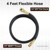 Beuiouer Air Tank Repair Kit W/Safety Valve, Pressure Gauge and 4 Feet Air Tank Hose Assembly Accessory for Portable Carry Tank, Black&gold view 2