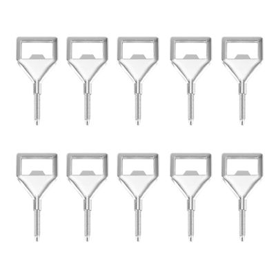 Beuiouer Pack of 10 Bottle Opener Blanks Metal Thread Beer Opener Wooden Bottle Cap Opener