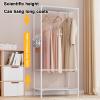 Assembled Simple Metal Closet Floor Standing Coat Rack with Curtains with Storage Baskets Household Simple Closet Rental House view 4