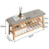 MNBVH Wood Shoe Storage Bench with Padded Seat, Farmhouse Entryway Shoe Rack Bench, 3-Tier Shoe Organizer Shelf for Hallway Bedroom Living Room Dorm Department(Size:90 x 27 x 45 cm) view 2