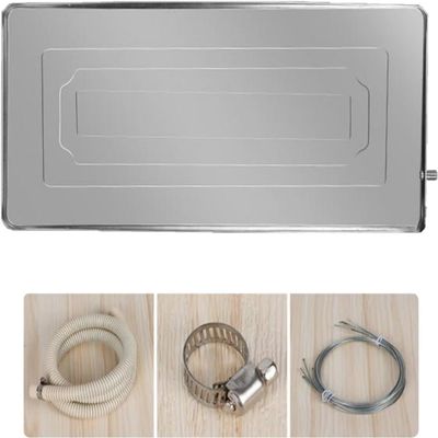 YONGYILI Air Conditioner Water Tray, Stainless Steel Tray Water Collector Pad, Drain Fitting Kit with Condensing Drain Pipe, for Universal Split Air Conditioner Heat Pump Systems(1-2p,With 1 meter hos