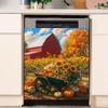 RTHDG Farm Magnetic Dishwasher Door Cover Farmhouse Sunflowers Magnetic Dishwasher Panel Decal, Farm Pumpkin Cart Kitchen Decor Magnet Refrigerator Vinyl Decal Cover, Magnetic 23" x 26" view 3
