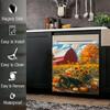 RTHDG Farm Magnetic Dishwasher Door Cover Farmhouse Sunflowers Magnetic Dishwasher Panel Decal, Farm Pumpkin Cart Kitchen Decor Magnet Refrigerator Vinyl Decal Cover, Magnetic 23" x 26" view 4
