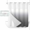 ALAGEO Shower Curtain with Snap-in Fabric Liner Set Gray and White Ombre No Hook Shower Curtain with Mesh Top Window Gradual Color Shower Curtains Waterproof 72x96 view 1