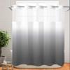 ALAGEO Shower Curtain with Snap-in Fabric Liner Set Gray and White Ombre No Hook Shower Curtain with Mesh Top Window Gradual Color Shower Curtains Waterproof 72x96 view 3