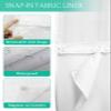 ALAGEO Shower Curtain with Snap-in Fabric Liner Set Gray and White Ombre No Hook Shower Curtain with Mesh Top Window Gradual Color Shower Curtains Waterproof 72x96 view 4